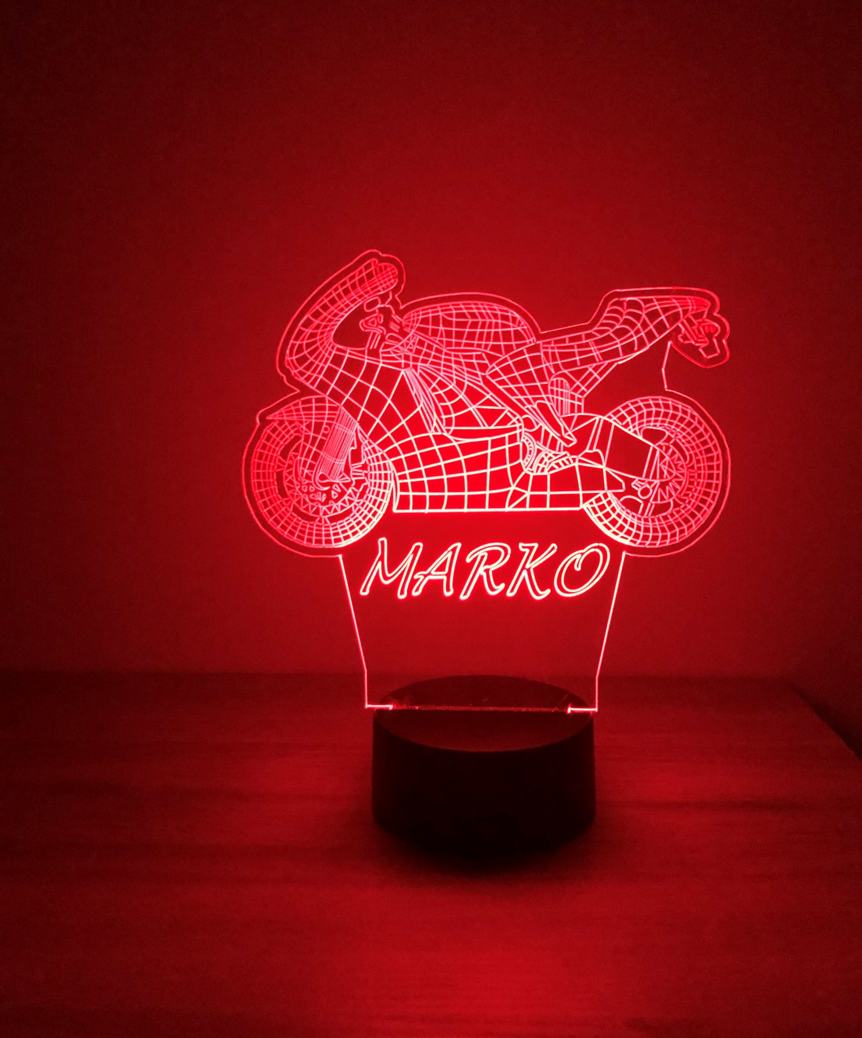 Rennmotorrad 3D LED Lampe